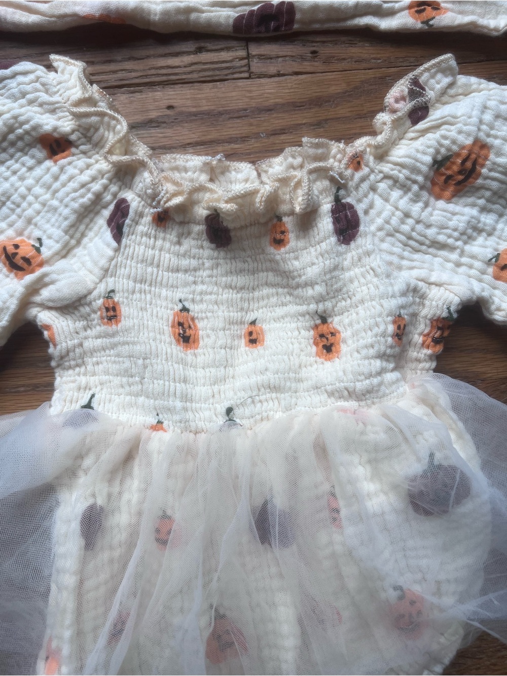 Fall Baby girl outfits and dresses bundle size 3-6 months with pumpkins and skel - Picture 7 of 14